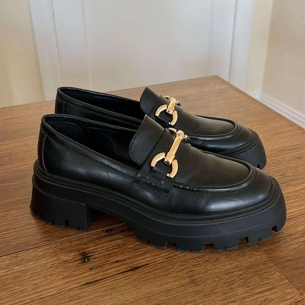 Topshop Black chunky loafers
